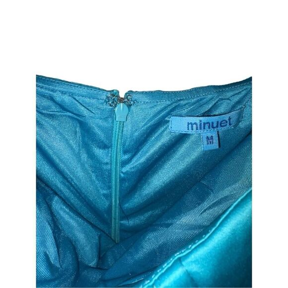 Vintage Cerulean Blue Corset & Tulle Strapless Dress - Picture 5 of 16